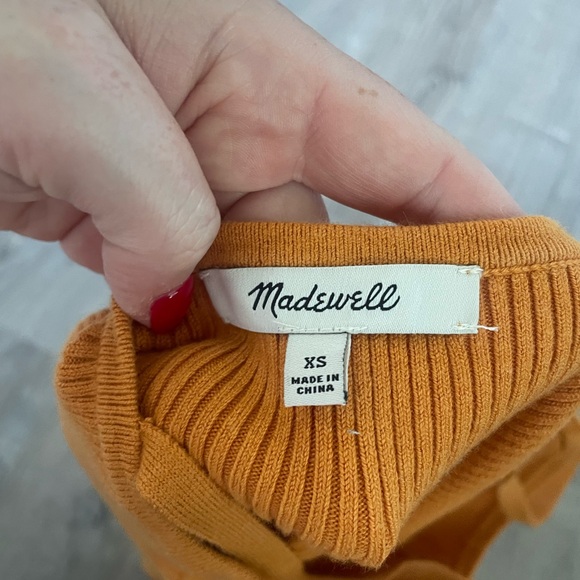 XS MADEWELL ORANGE CORSET SWEATER TANK TOP - Picture 4 of 4